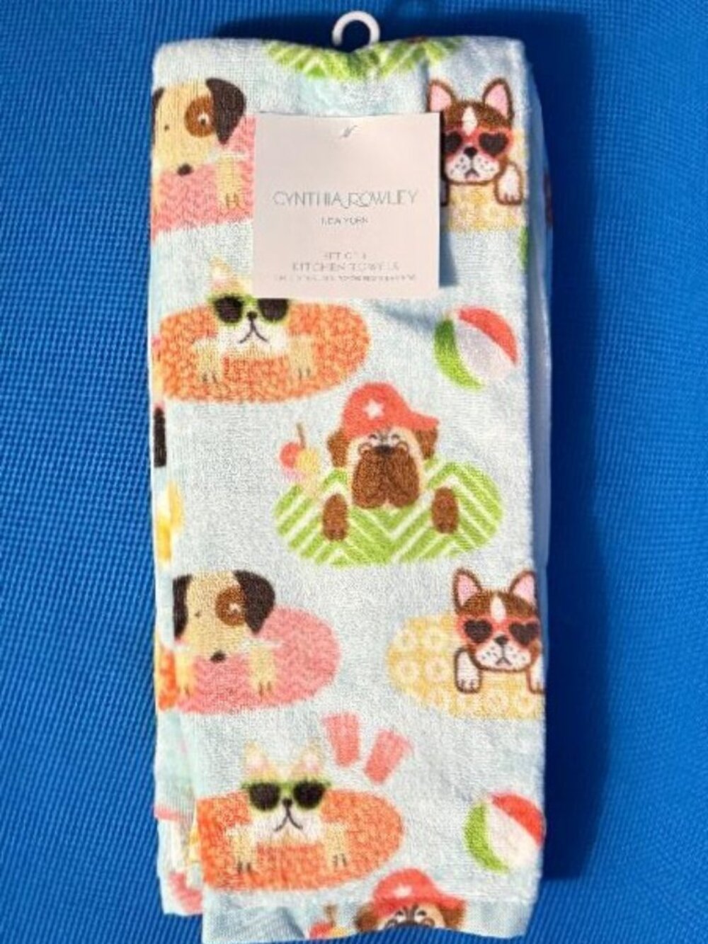 NWT 3 PACK ADORABLE DOG TOWELS FRENCHIE / FRENCH BULLDOG / ENGLISH BULLDOG ETC